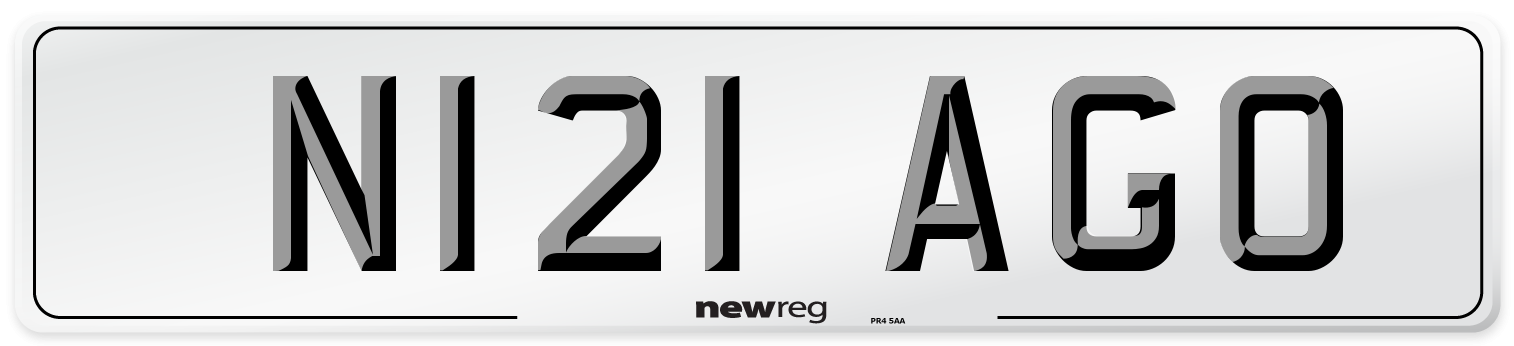 N121 AGO Number Plate from New Reg